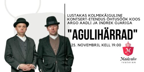 25.11 Lustakas teatri-õhtusöök koos Ardo Aadli ja Indrek Ojari tükiga “Agulihärrad”